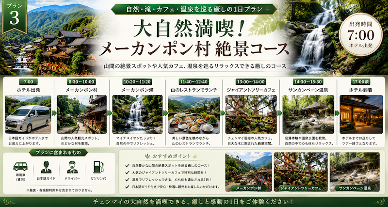チェンマイメーカンポン村 絶景コース